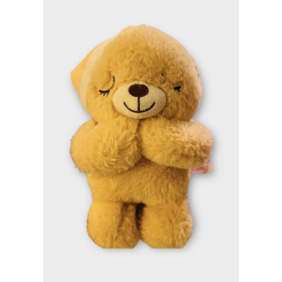 Linzy Kneeling Praying Bear Plush 10" Tan Now I Lay Me Down To Sleep Talking Toy - Picture 6 of 6